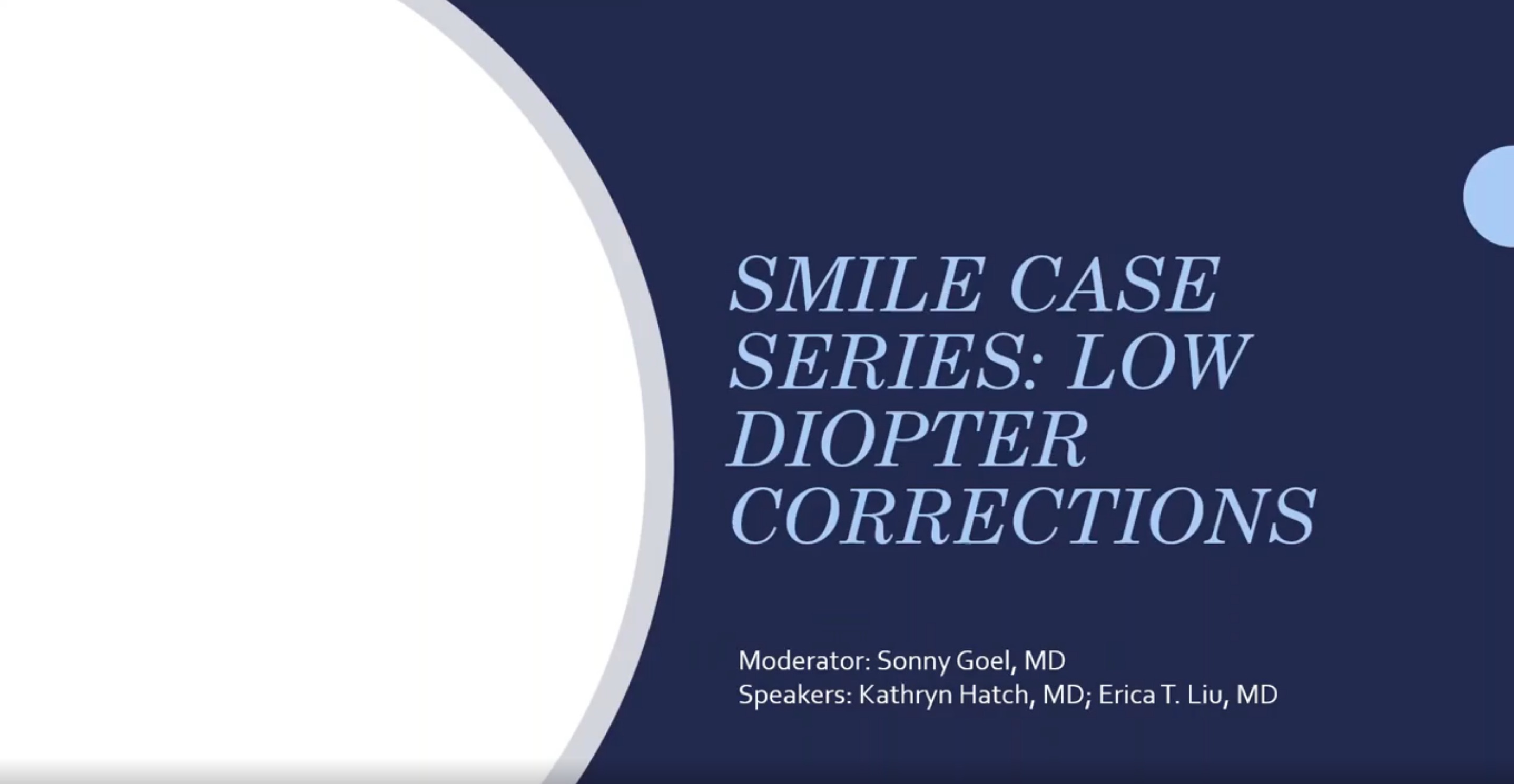 SMILE Case Series: Low Diopter Corrections